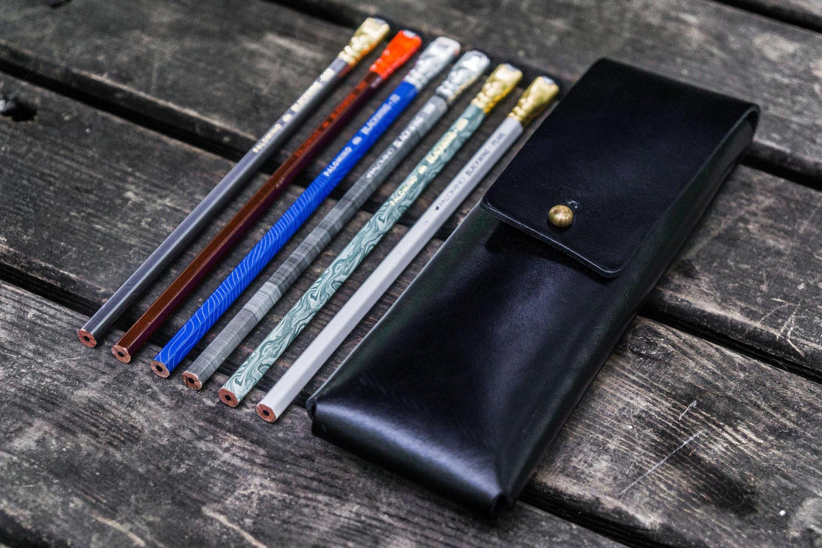 Leather Pencil Case - Black