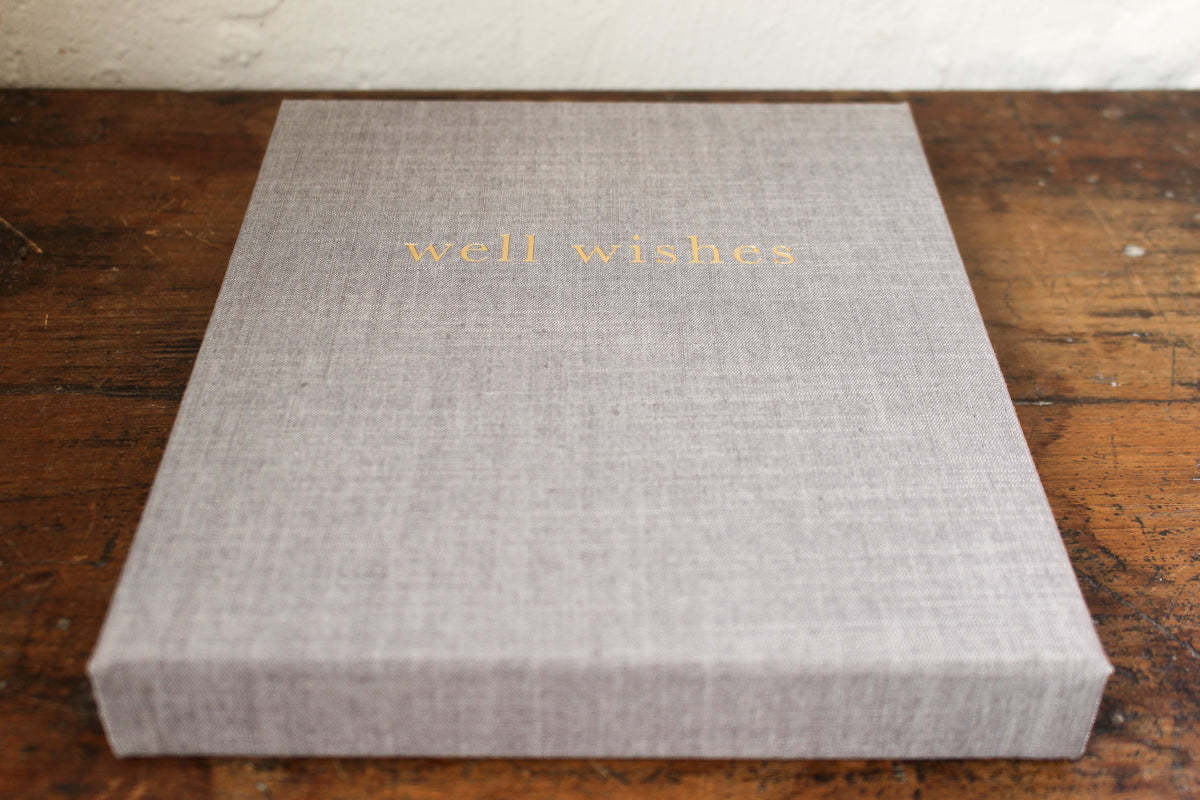 Write To Me Well Wishes Guest Book - Grey Boxed