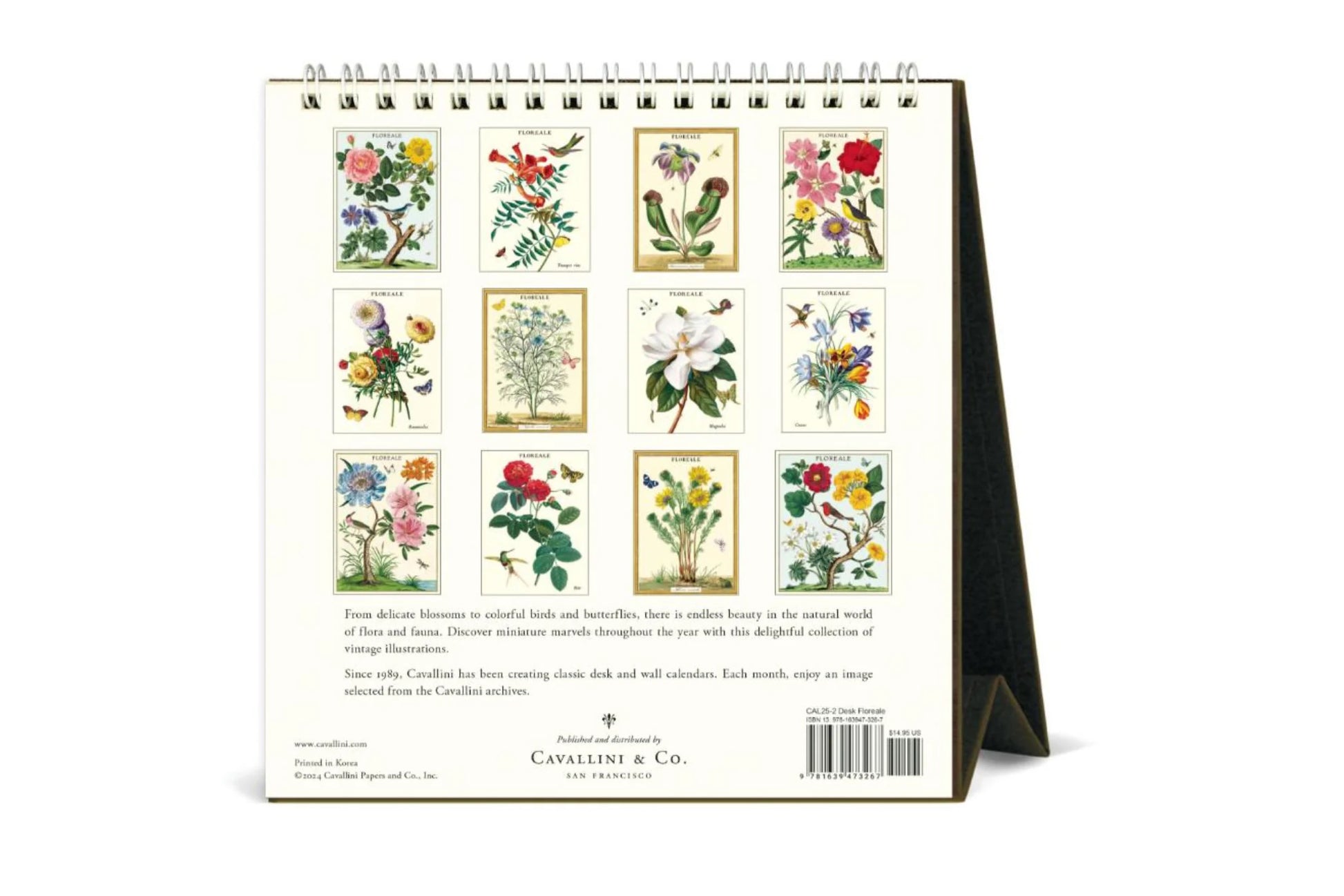 Cavallini 2025 Desk Calendar - Floreale | Flywheel | Stationery | Tasmania