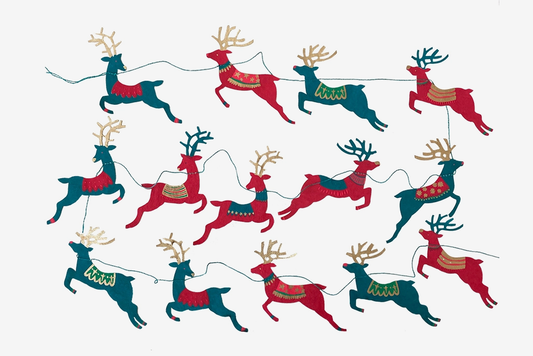 East End Press Sewn Garland - Bright Reindeer | Flywheel | Stationery | Tasmania