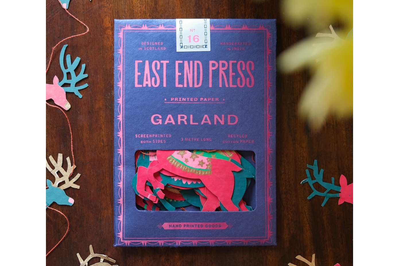 East End Press Sewn Garland - Bright Reindeer | Flywheel | Stationery | Tasmania