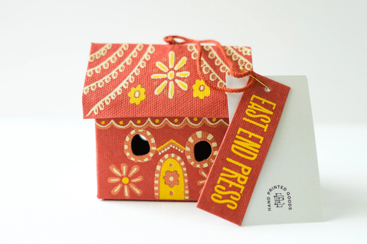 East End Press Screen-Printed Board Decoration - Gingerbread House | Flywheel | Stationery | Tasmania