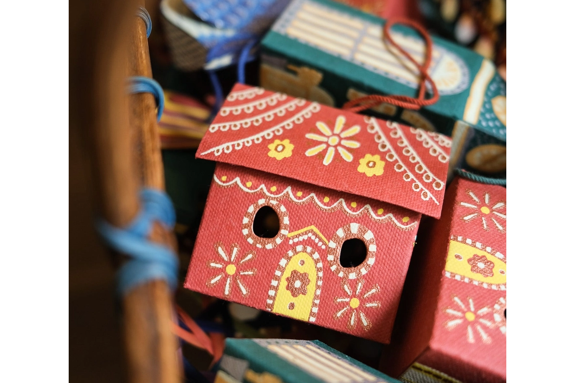 East End Press Screen-Printed Board Decoration - Gingerbread House | Flywheel | Stationery | Tasmania