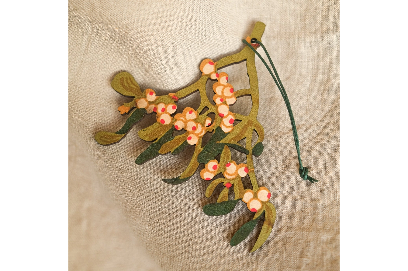 East End Press Wooden Ornament - Mistletoe | Flywheel | Stationery | Tasmania