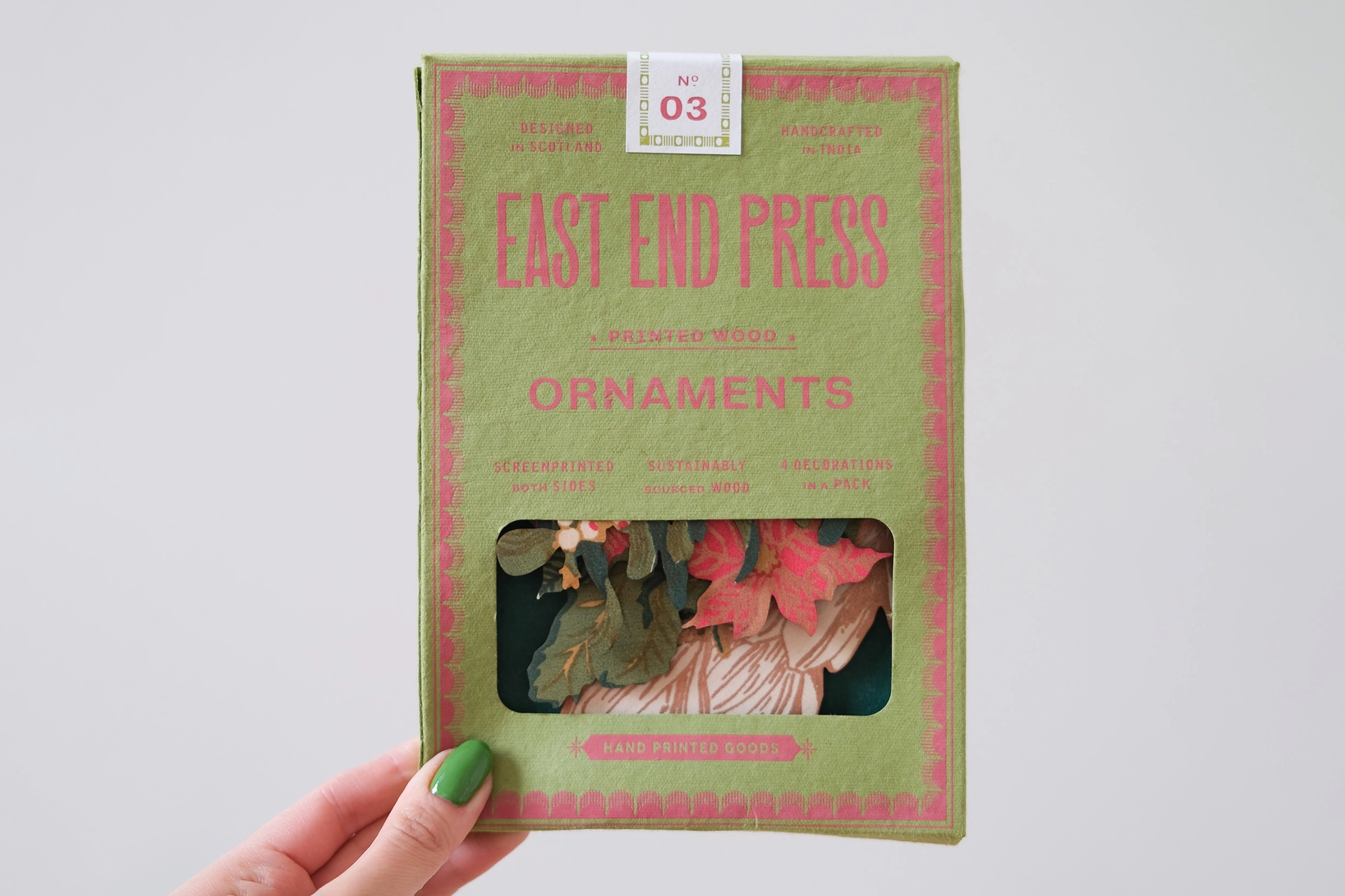 East End Press Wooden Ornaments - Festive Foliage | Flywheel | Stationery | Tasmania