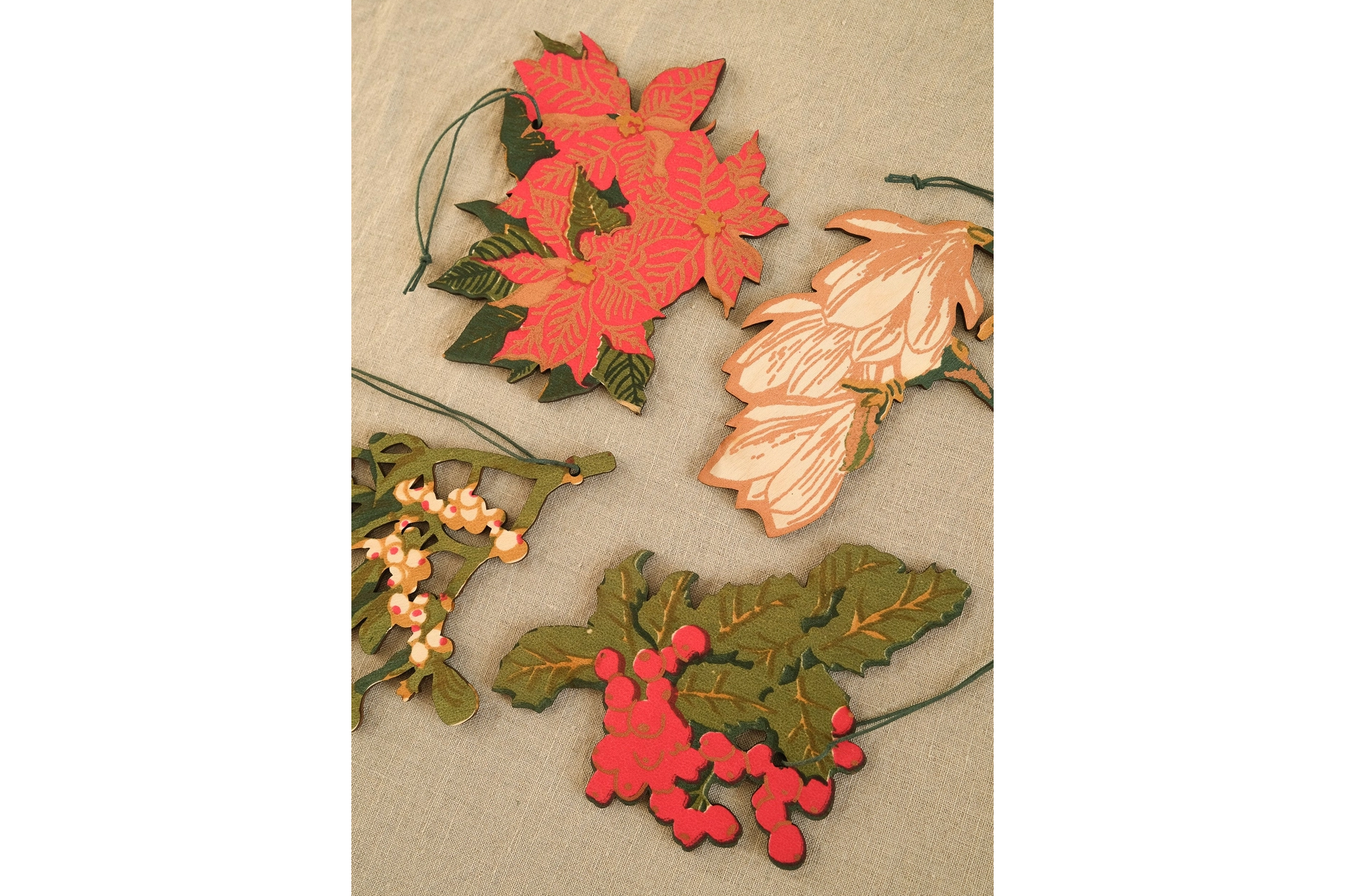 East End Press Wooden Ornaments - Festive Foliage | Flywheel | Stationery | Tasmania