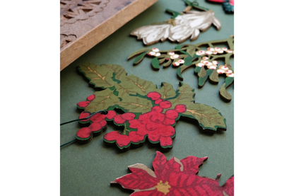 East End Press Wooden Ornaments - Festive Foliage | Flywheel | Stationery | Tasmania