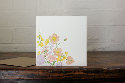 Letterpress Greeting Card - Spring Bouquet | Flywheel | Stationery | Tasmania