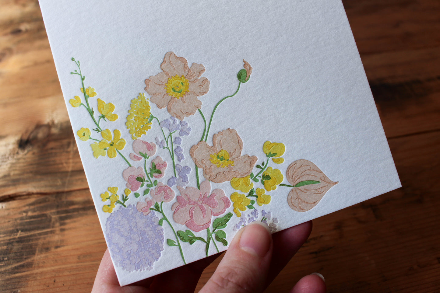 Letterpress Greeting Card - Spring Bouquet | Flywheel | Stationery | Tasmania