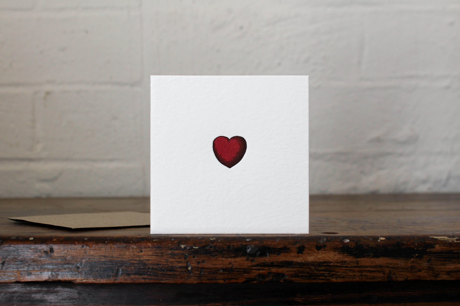 Letterpress Notecard - Heart | Flywheel | Stationery | Tasmania