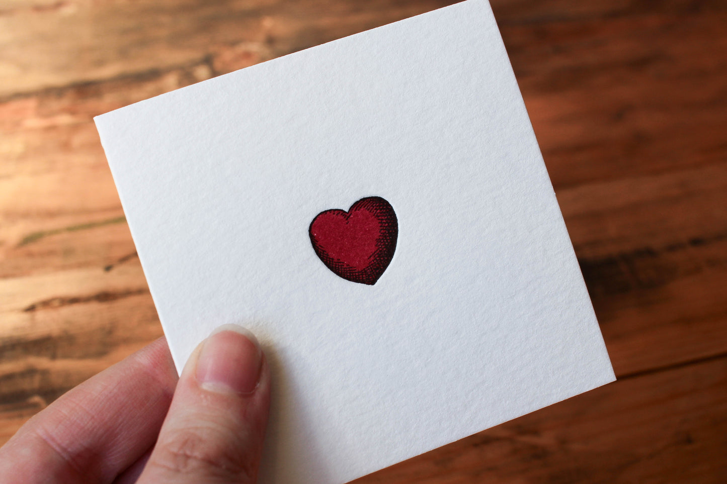 Letterpress Notecard - Heart | Flywheel | Stationery | Tasmania