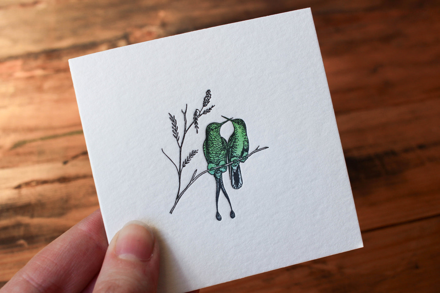 Letterpress Notecard - Hummingbirds | Flywheel | Stationery | Tasmania