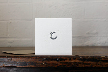 Letterpress Notecard - Moon & Stars | Flywheel | Stationery | Tasmania