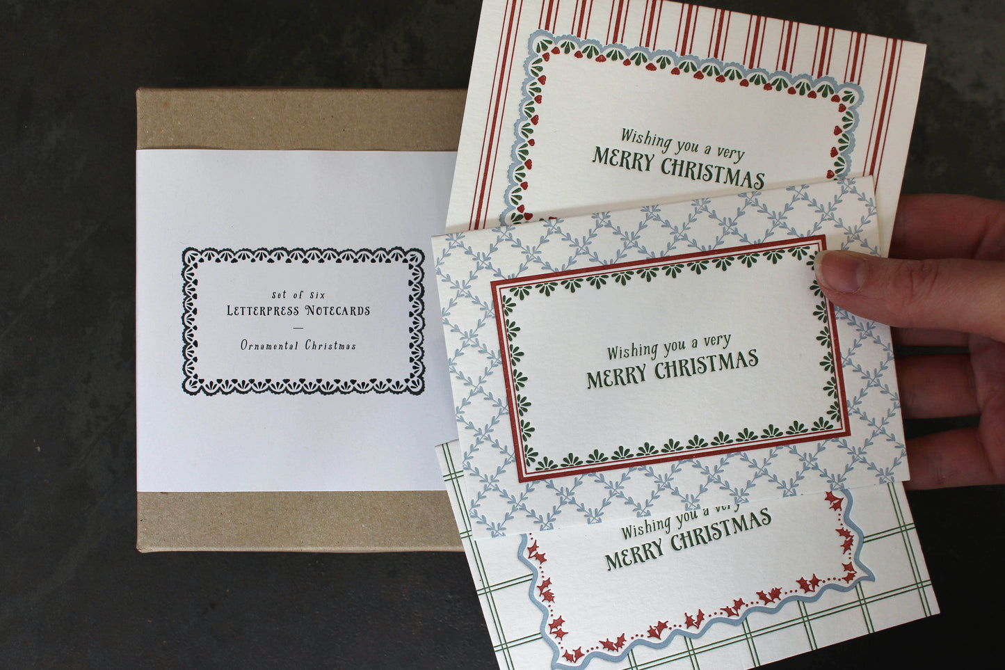 Letterpress Christmas Notecard Box Set - Ornamental | Flywheel | Stationery | Tasmania