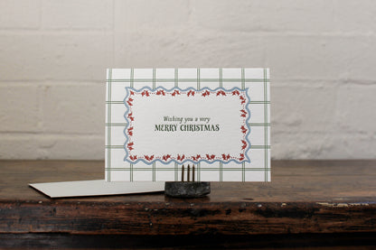 Letterpress Christmas Notecard - Ornamental Check | Flywheel | Stationery | Tasmania