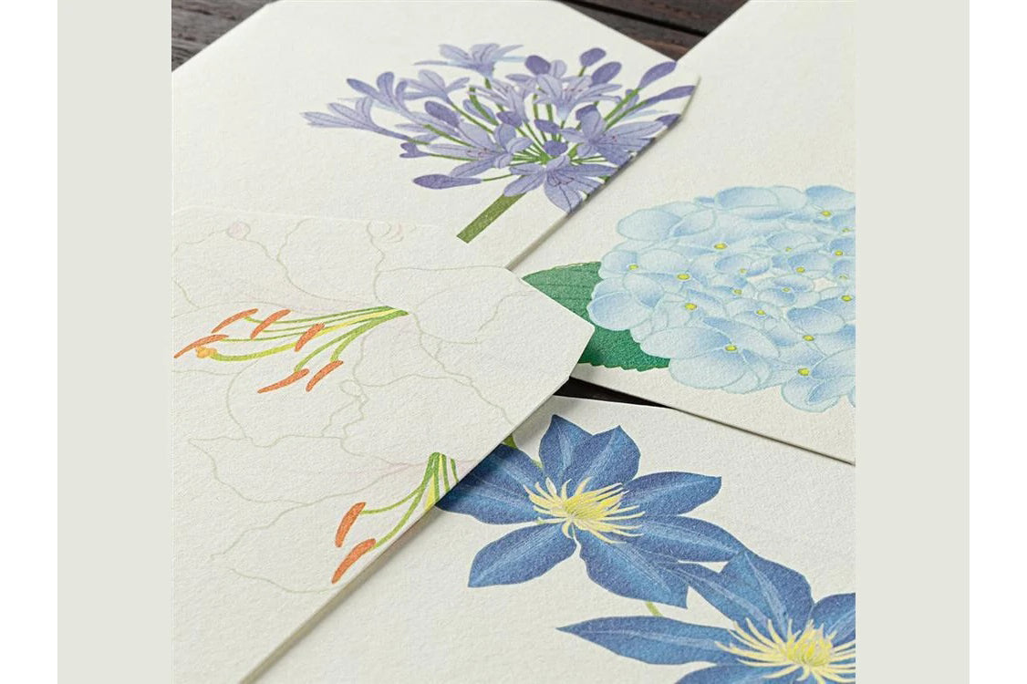 Kami Letter & Envelope Set - Summer Flowers Blue | Flywheel | Stationery | Tasmania