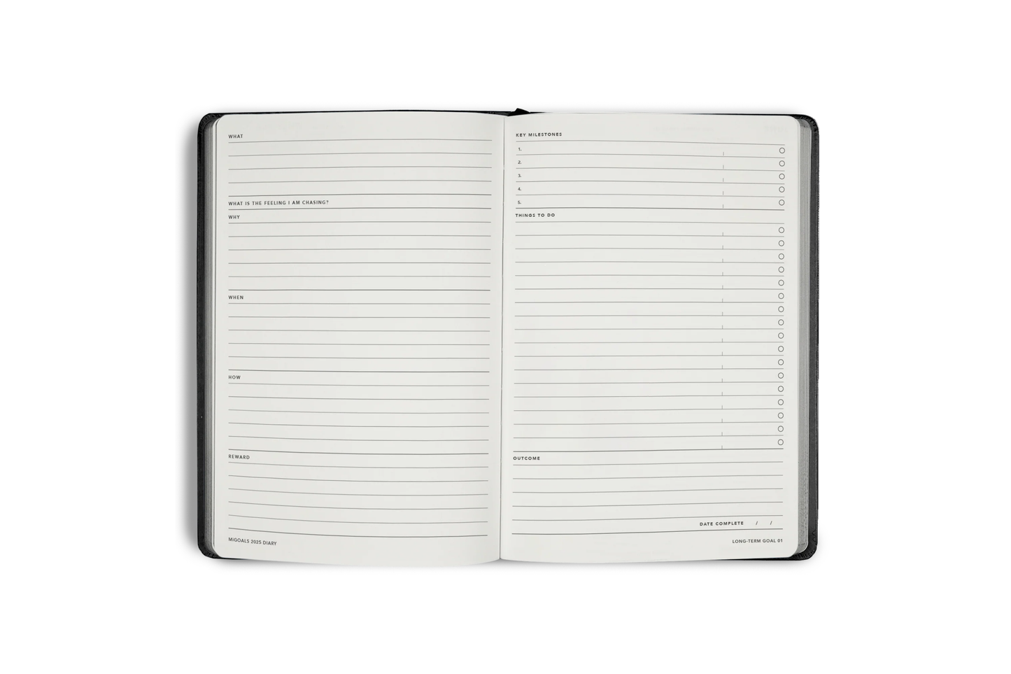 MiGoals 2025 A5 Weekly Diary - Black | Flywheel | Stationery | Tasmania