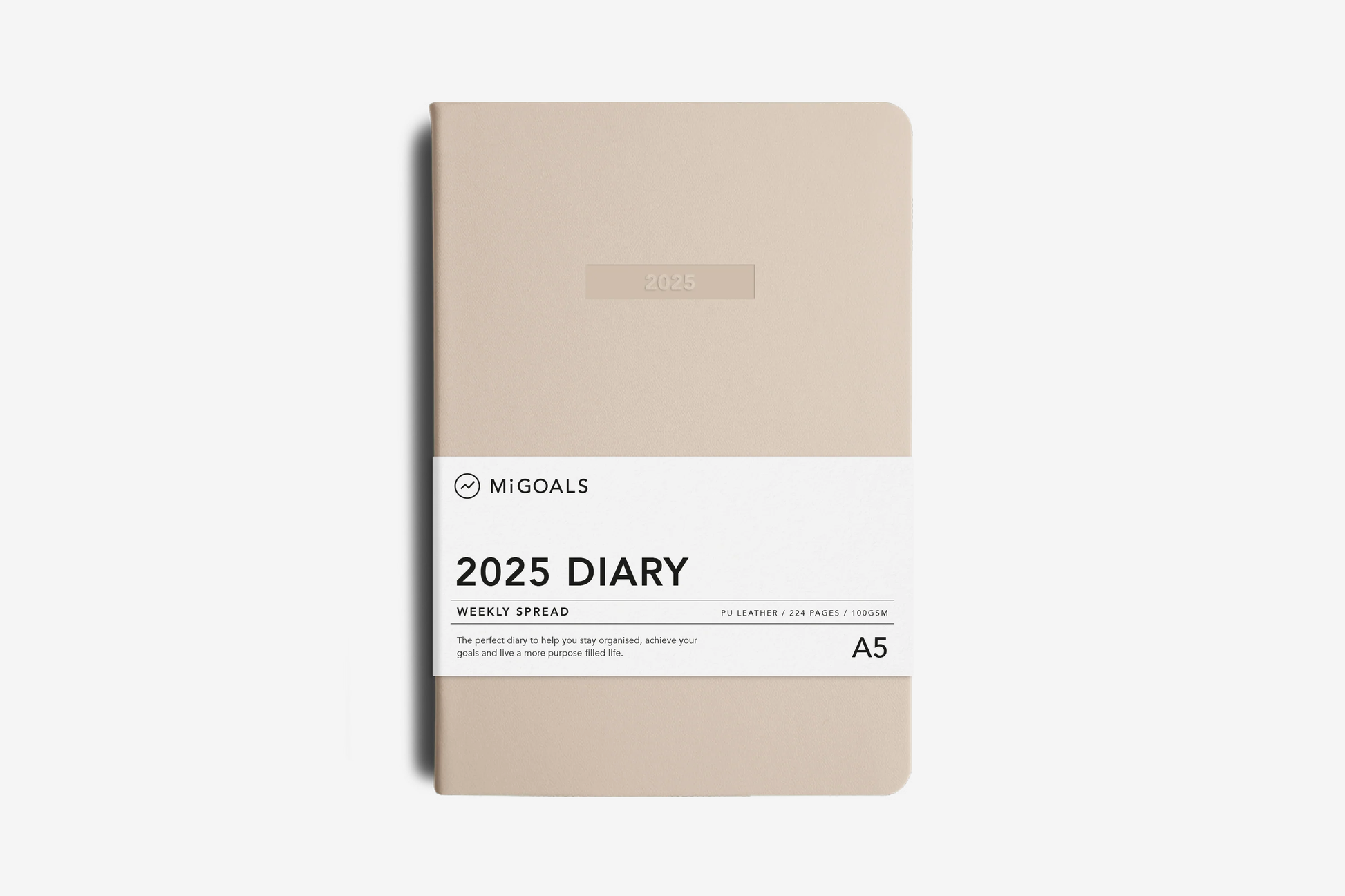 MiGoals 2025 A5 Weekly Diary - Sand | Flywheel | Stationery | Tasmania