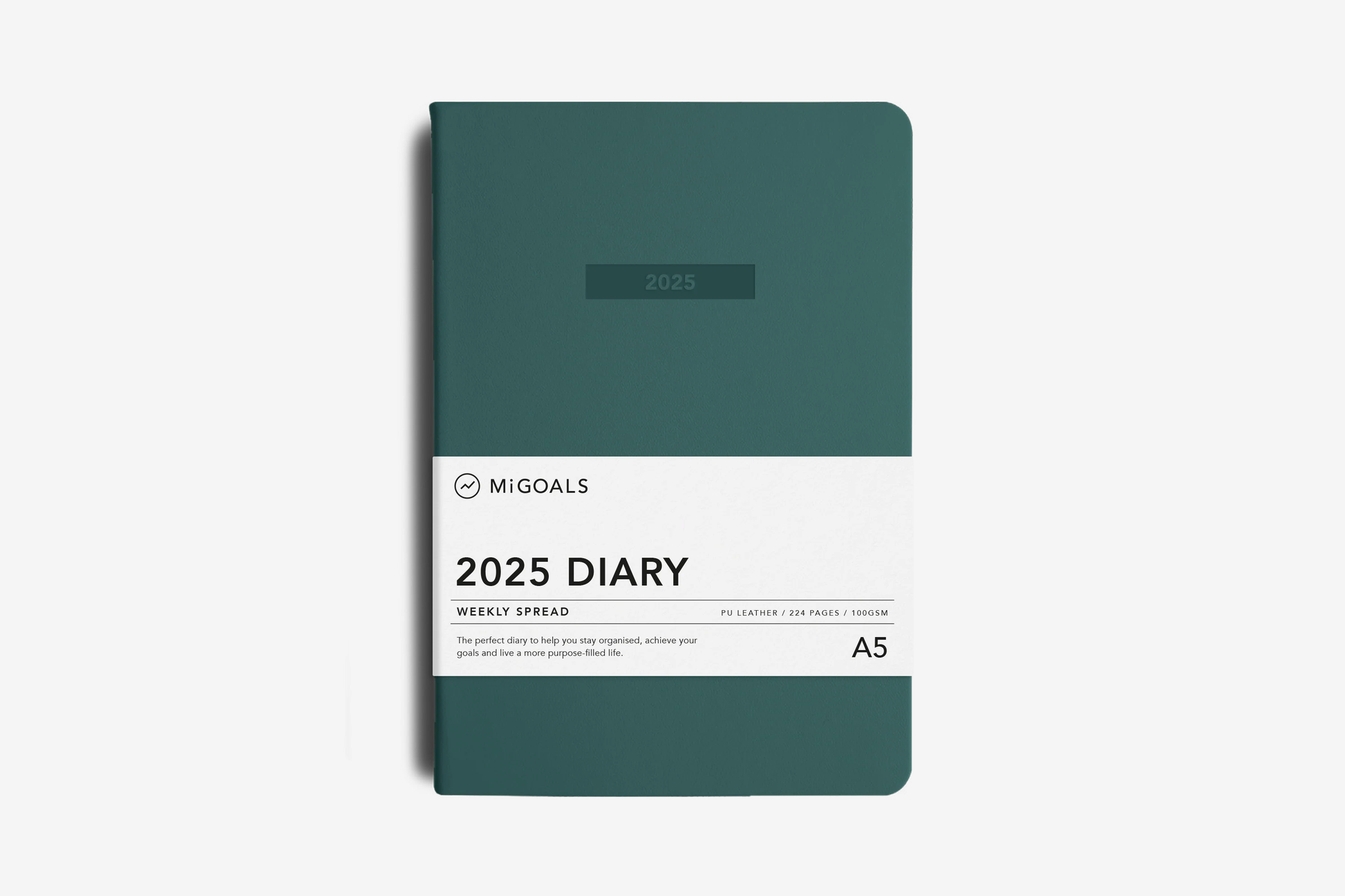 MiGoals 2025 A5 Weekly Diary - Teal Green | Flywheel | Stationery | Tasmania