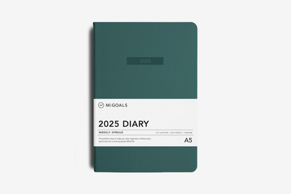 MiGoals 2025 A5 Weekly Diary - Teal Green | Flywheel | Stationery | Tasmania