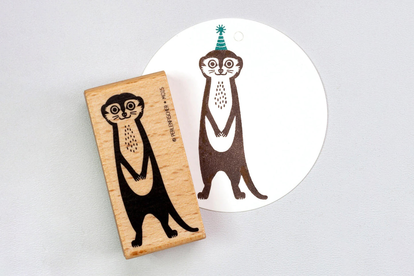 Perlenfischer Rubber Stamp - Meerkat | Flywheel | Stationery | Tasmania