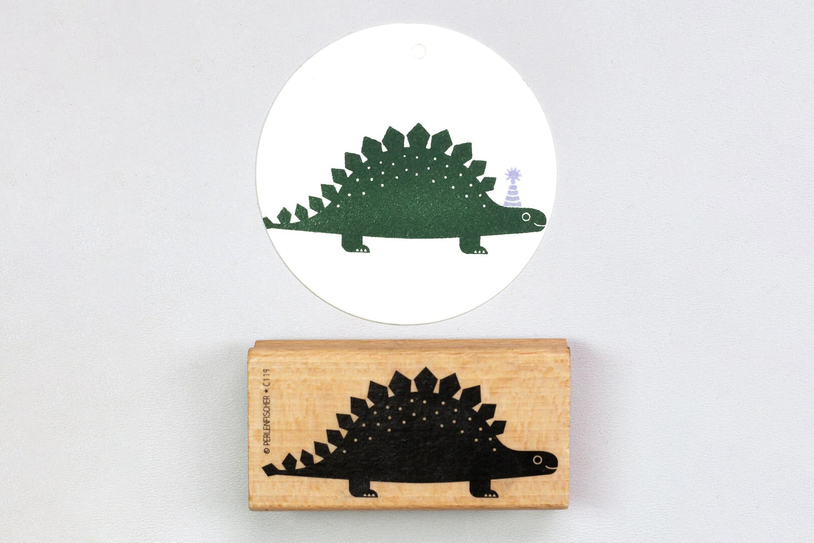 Perlenfischer Rubber Stamp - Stegosaurus | Flywheel | Stationery | Tasmania