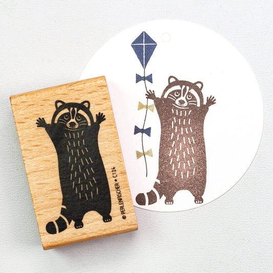 Perlenfischer Rubber Stamp - Racoon | Flywheel | Stationery | Tasmania