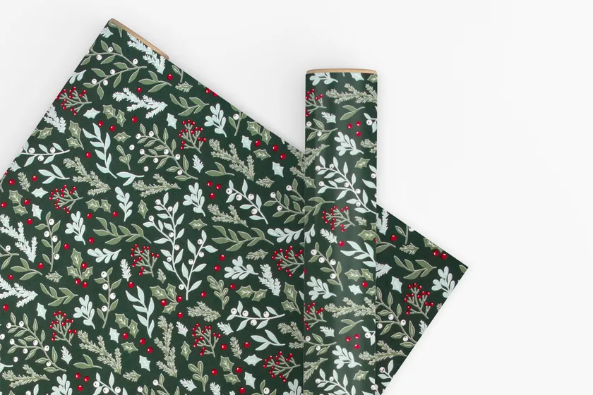 Vandoros 10m Wrapping Paper - Foliage Forest Green | Flywheel | Stationery | Tasmania