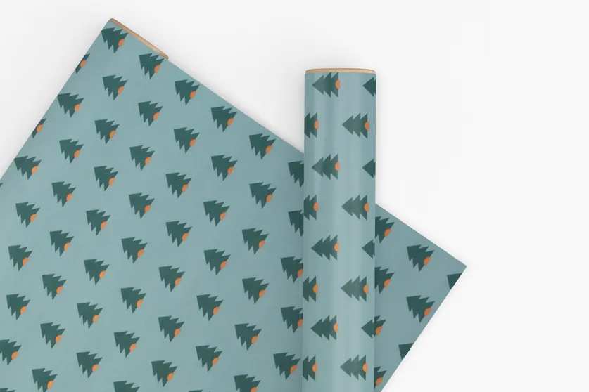 Vandoros 10m Wrapping Paper - Little Pine Slate/Pine | Flywheel | Stationery | Tasmania