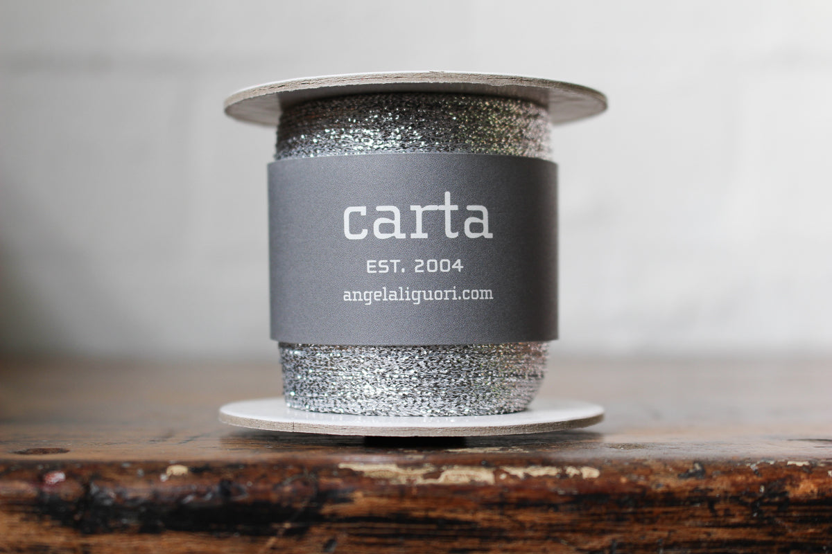 Studio Carta Metallic Braided Ribbon Large Spool - Silver | Flywheel | Stationery | Tasmania