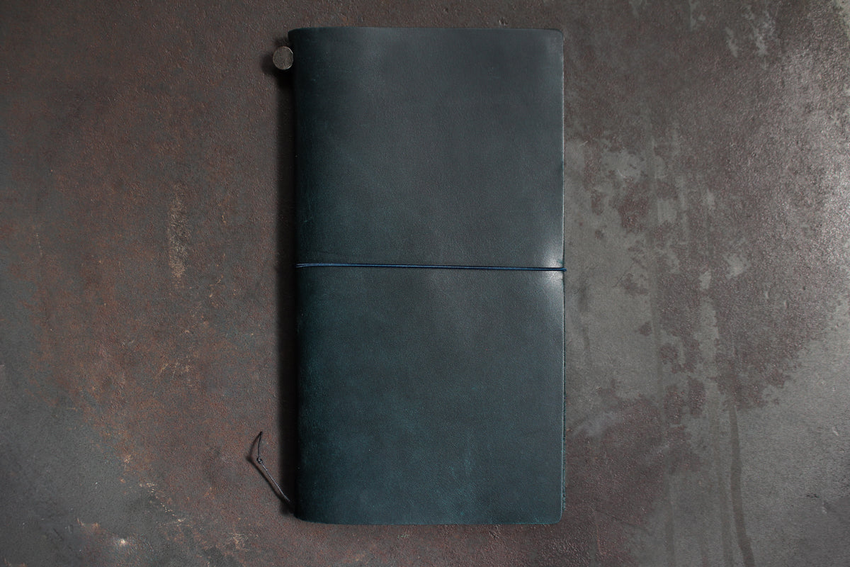 Traveler's Company Leather Notebook - Regular - Blue | Flywheel | Stationery | Tasmania