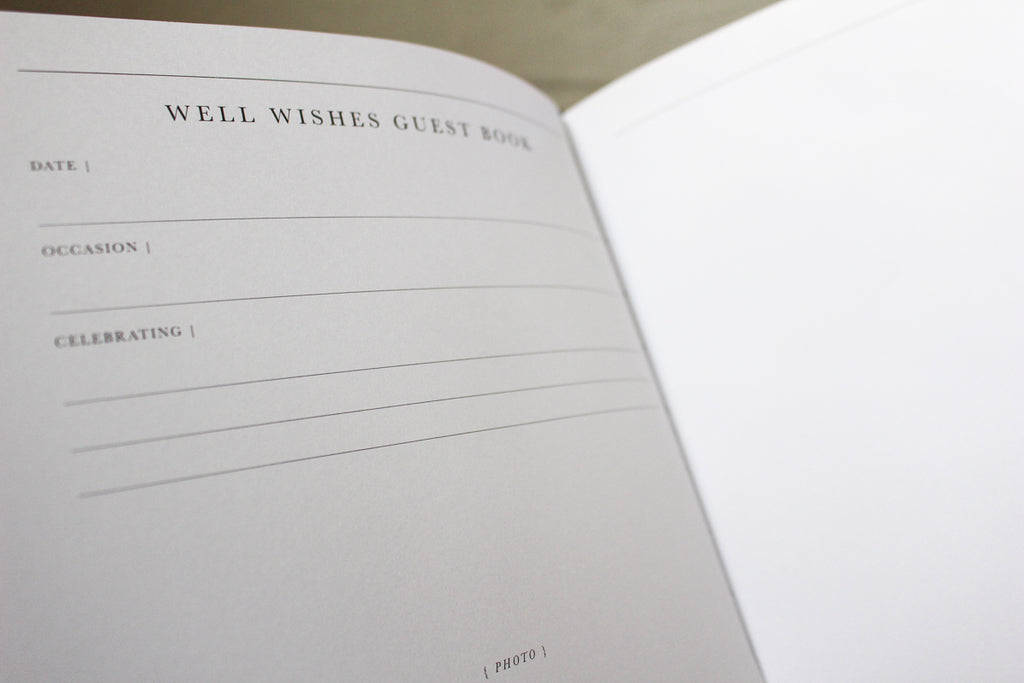 Well Wishes. Guest Book. Grey - Write To Me US